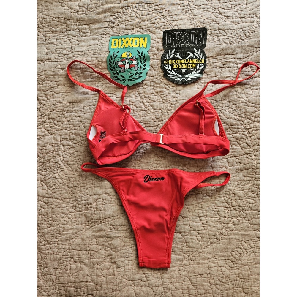 NIP Dixxon Premium Swimwear "Red" Tanning Suit, Top and Bottom, S - Picture 3 of 7